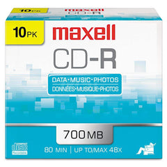 Maxell - Office Machine Supplies & Accessories; Office Machine/Equipment Accessory Type: CD-R Discs ; For Use With: Office Use ; Storage Capacity: 700MB ; Color: Silver - Exact Industrial Supply