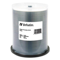 Verbatim - Office Machine Supplies & Accessories; Office Machine/Equipment Accessory Type: CD-R Discs ; For Use With: Inkjet Printer ; Storage Capacity: 700MB ; Color: White - Exact Industrial Supply