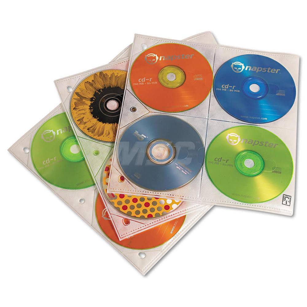 Case Logic - Office Machine Supplies & Accessories; Office Machine/Equipment Accessory Type: CD Storage Sleeves ; For Use With: 8-1/2 x 11" Ring Binders ; Color: Clear - Exact Industrial Supply