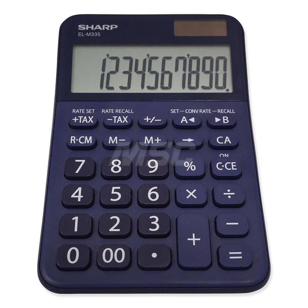 Victor - Calculators; Type: Desktop Calculator ; Type of Power: Solar/Battery ; Display Type: 10-Digit LCD ; Color: Dark Blue ; Display Size: 20mm ; Width (Decimal Inch): 3.8100