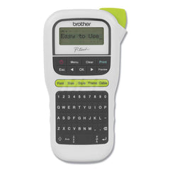 Brother - Electronic Label Makers; Type: Handheld Easy Portable Label Maker ; Accessories: 12 mm starter tape ; Power Source: (6) AAA Batteries; AC Adapter ; Resolution: 180 ; Additional Information: Brand: Brother; Product Line: P-Touch?; Compatible Tap - Exact Industrial Supply