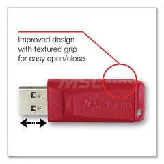 Verbatim - Office Machine Supplies & Accessories; Office Machine/Equipment Accessory Type: Flash Drive ; For Use With: Windows XP Vista & 7 & Higher; Mac OS X 10.1 & Higher; Linux kernel 2.6 & Higher ; Color: Red
