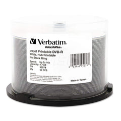 Verbatim - Office Machine Supplies & Accessories; Office Machine/Equipment Accessory Type: DVD+R Disc ; For Use With: DVD/CD Inkjet Printers & Duplicators ; Color: White