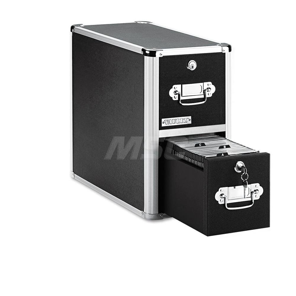 Vaultz - Office Machine Supplies & Accessories; Office Machine/Equipment Accessory Type: CD File Cabinet ; For Use With: Office Use ; Color: Black - Exact Industrial Supply