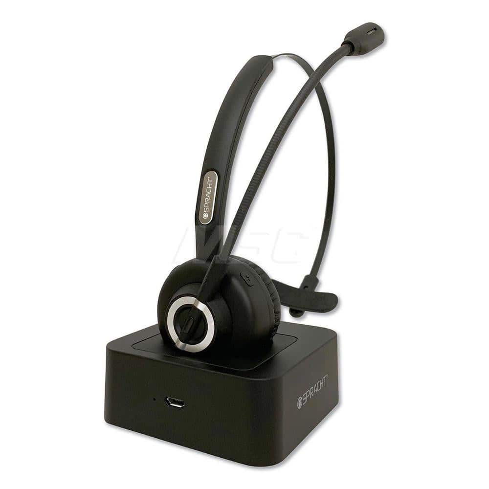 SPRACHT - Office Machine Supplies & Accessories; Office Machine/Equipment Accessory Type: Headphones ; For Use With: Smartphones; Tablets; & Laptops ; Contents: Z?M Maestro BT Headset & Base; AC Adapter for Wall Power; Users Guide ; Color: Black - Exact Industrial Supply