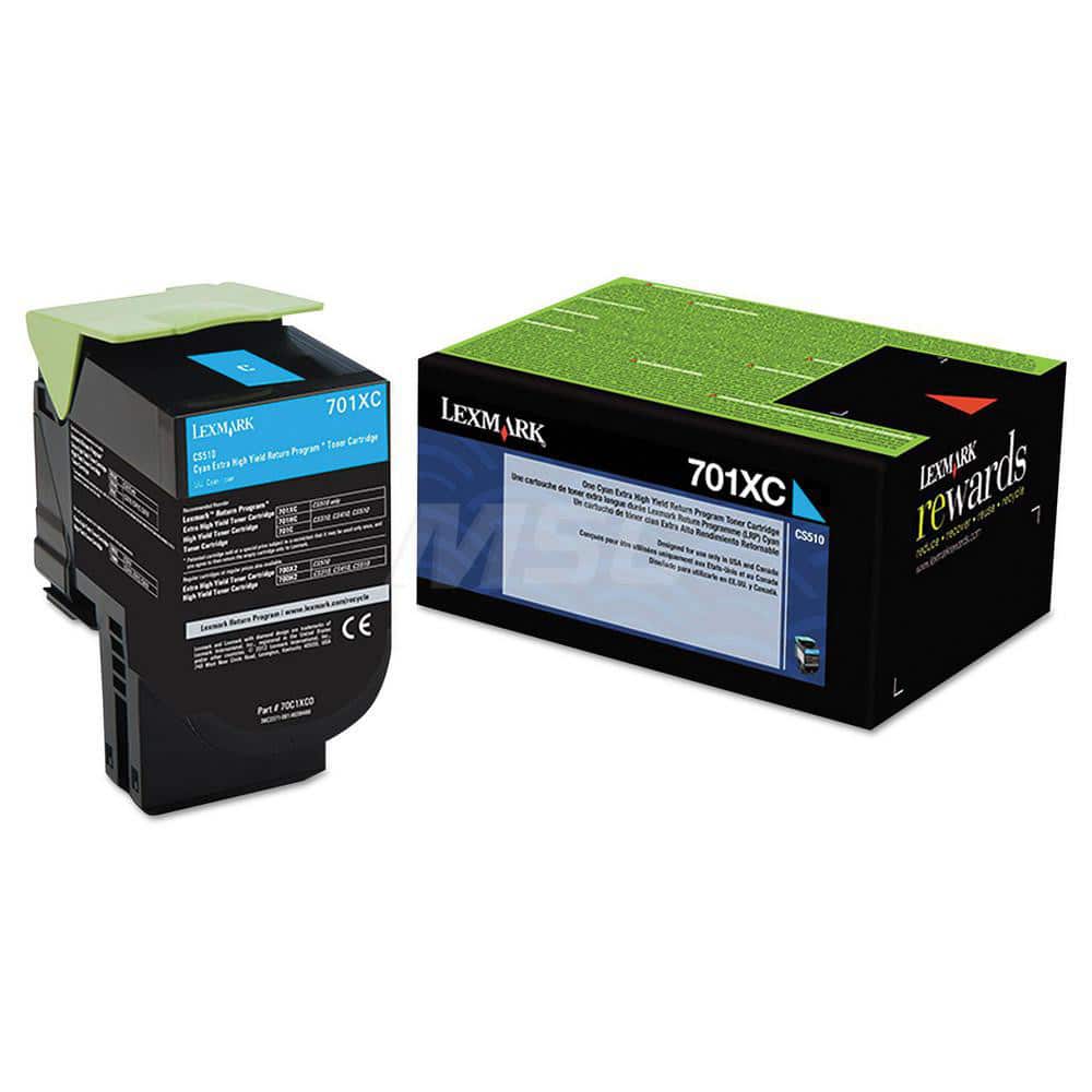 Lexmark - Office Machine Supplies & Accessories; Office Machine/Equipment Accessory Type: Toner Cartridge ; For Use With: Lexmark CS510 ; Color: Cyan - Exact Industrial Supply