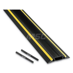 D-Line - On Floor Cable Covers; Cover Material: PVC ; Number of Channels: 1 ; Color: Black; Yellow ; Overall Length (Feet): 30 ; Maximum Compatible Cable Diameter (Inch): 21/64 ; Overall Width (Decimal Inch): 3-1/4 - Exact Industrial Supply