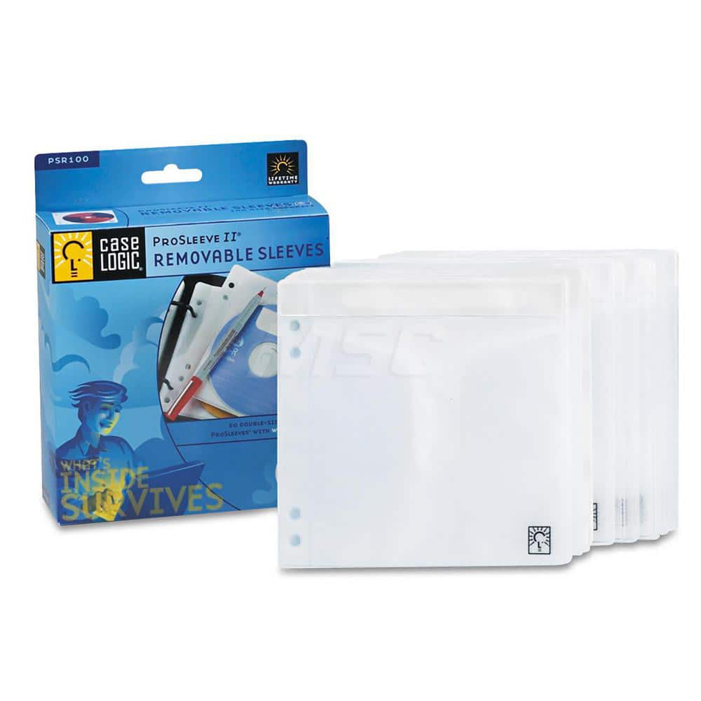 Case Logic - Office Machine Supplies & Accessories; Office Machine/Equipment Accessory Type: CD/DVD Sleeves ; For Use With: Three-Ring Binder ; Color: Clear