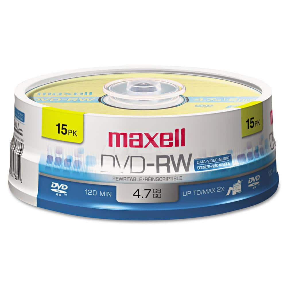 Maxell - Office Machine Supplies & Accessories; Office Machine/Equipment Accessory Type: DVD+RW Disc ; For Use With: DVD-RW; DVD-Multi Drives/Recorders; & Dual DVD?RW/R Drives; Read Compatible With Later Generation; Multi-Read DVD-ROM Playback Devices ; - Exact Industrial Supply