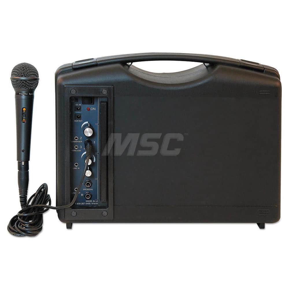 AmpliVox - Office Machine Supplies & Accessories; Office Machine/Equipment Accessory Type: Audio Portable Buddy ; For Use With: Office Use ; Contents: 50 W Multimedia Stereo Amplifier; Wired Handheld Mic; Shoulder Strap ; Color: Black - Exact Industrial Supply