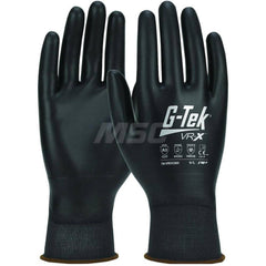 Cut-Resistant Gloves: Size L, ANSI Cut A3, Polyurethane, PolyKor Black, Full Coated