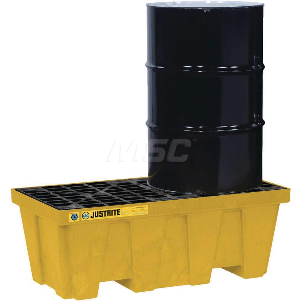 Justrite - Spill Pallets, Platforms, Sumps & Basins; Type: EcoPolyBlend? Spill Control Pallets ; Number of Drums: 2 ; Sump Capacity (Gal.): 66.00 ; Load Capacity (Lb.): 2500.000 ; Material: Polyethylene ; Height (Inch): 18