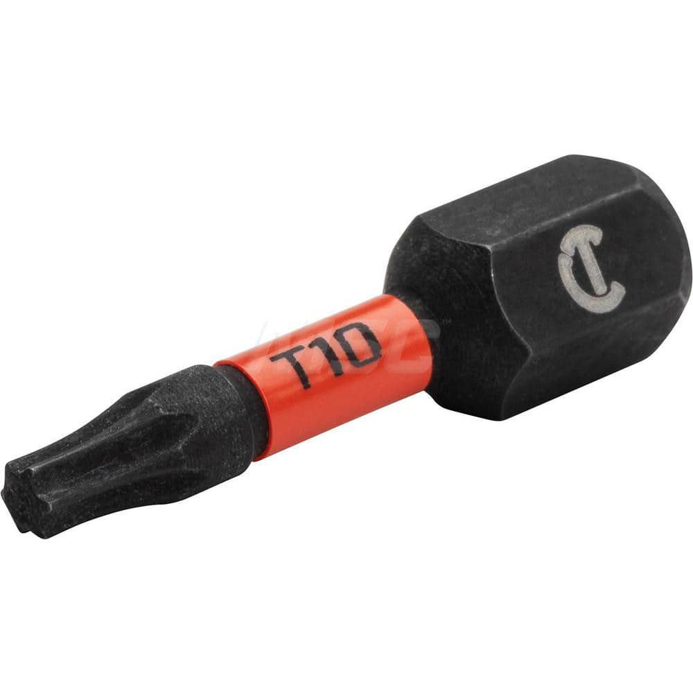 Crescent - Torx Screwdriver Bits; Type: Bit ; Drive Size (Inch): 1/4 ; Style: Power Bit ; Torx Size: T10 ; Overall Length Range: 1" - Exact Industrial Supply