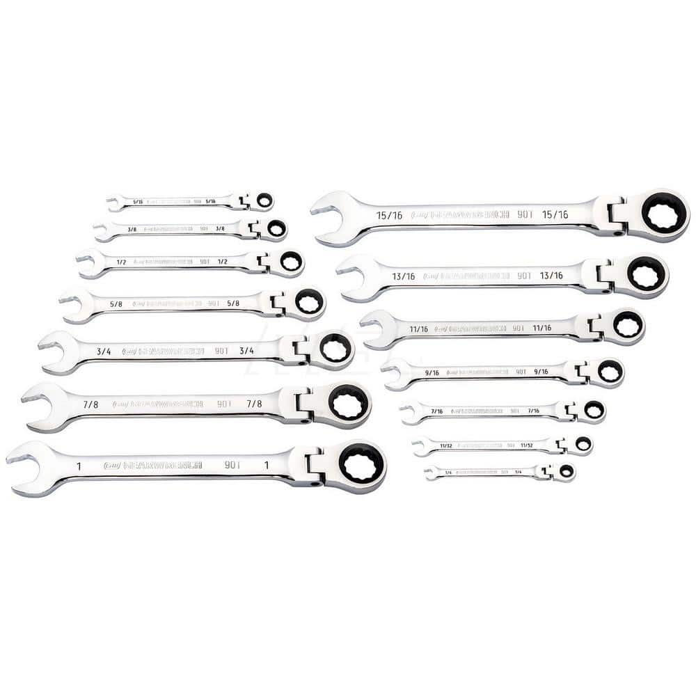 GEARWRENCH - Wrench Sets; Tool Type: Combination Wrench Set ; System of Measurement: Inch ; Size Range: 1/4 - Exact Industrial Supply