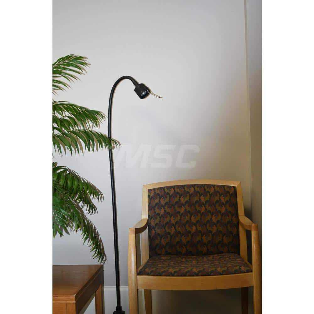 Sunnex Lighting - Task Lights; Fixture Type: Floor Lamp ; Color: Black ; Lamp Type: MR16 ; Mounting Type: Base Mount ; Adjustable Arm Type: Gooseneck ; Arm Length (mm): 1400 - Exact Industrial Supply