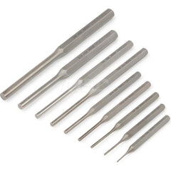 Pin Punch Set: 9 Pc High Carbon Steel