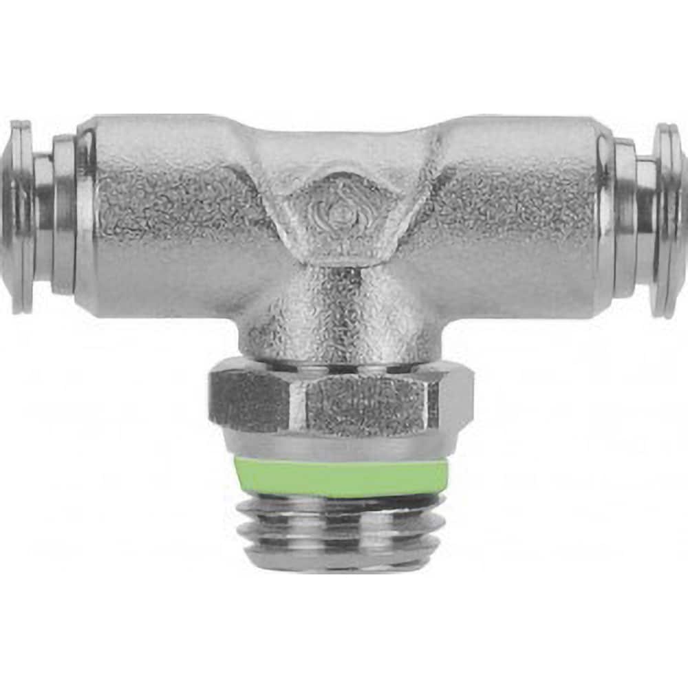 Aignep USA - Metal Push-To-Connect Tube Fittings; Type: Male Branch Tee Swivel ; Tube Outside Diameter (mm): 4 ; Maximum Working Pressure: 290.000 ; Connection Style: Push to Connect ; Connection Type: Push to Connect ; Material: 316L Stainless Steel - Exact Industrial Supply