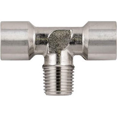 Aignep USA - Stainless Steel Pipe Fittings; Type: Female Tee w/Male Center Leg ; Fitting Size: 1/8 ; End Connections: BSPT x BSPP ; Material Grade: 316L Stainless Steel ; Pressure Rating (psi): 290 - Exact Industrial Supply