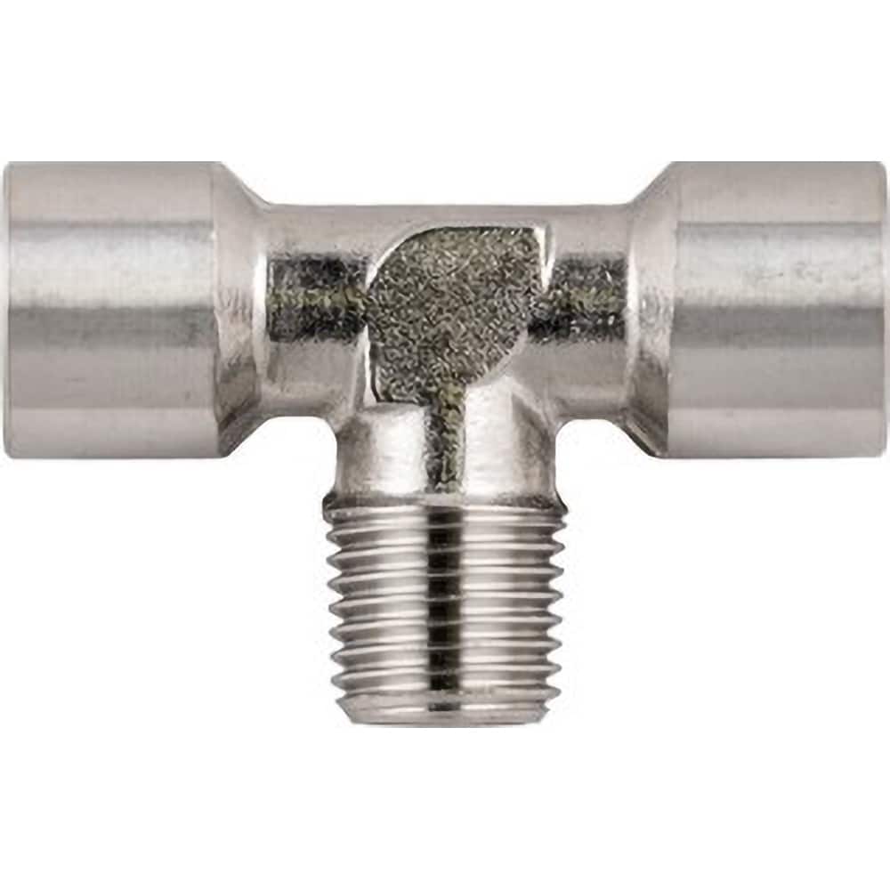 Aignep USA - Stainless Steel Pipe Fittings; Type: Female Tee w/Male Center Leg ; Fitting Size: 1/4 ; End Connections: BSPT x BSPP ; Material Grade: 316L Stainless Steel ; Pressure Rating (psi): 290