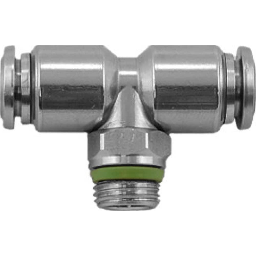 Aignep USA - Metal Push-To-Connect Tube Fittings; Type: Male Branch Tee Swivel ; Tube Outside Diameter (mm): 10 ; Maximum Working Pressure: 290.000 ; Connection Style: Push to Connect ; Connection Type: Push to Connect ; Material: 316L Stainless Steel