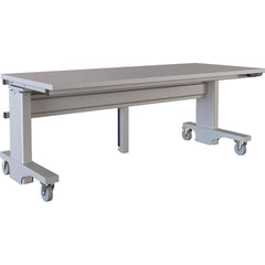 BOSTONtec - Mobile Work Benches; Type: Mobile Work Bench ; Length: 72 (Inch); Depth (Inch): 30 ; Height (Inch): 28 ; Maximum Height (Inch): 44 ; Top Material: Laminate - Exact Industrial Supply