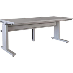 BOSTONtec - Stationary Work Benches, Tables; Type: Electric Height Adjustable Workstation ; Top Material: Laminate ; Width (Inch): 72 ; Depth (Inch): 30 ; Maximum Height (Inch): 44 ; Leg Style: Adjustable Height; C-Leg (Cantilever); Motor Height Adjustme - Exact Industrial Supply
