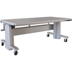 BOSTONtec - Mobile Work Benches; Type: Mobile Work Bench ; Length: 72 (Inch); Depth (Inch): 36 ; Height (Inch): 28 ; Maximum Height (Inch): 44 ; Top Material: Laminate - Exact Industrial Supply