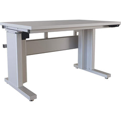 BOSTONtec - Stationary Work Benches, Tables; Type: Electric Height Adjustable Workstation ; Top Material: Laminate ; Width (Inch): 48 ; Depth (Inch): 30 ; Maximum Height (Inch): 44 ; Leg Style: Adjustable Height; C-Leg (Cantilever); Motor Height Adjustme - Exact Industrial Supply