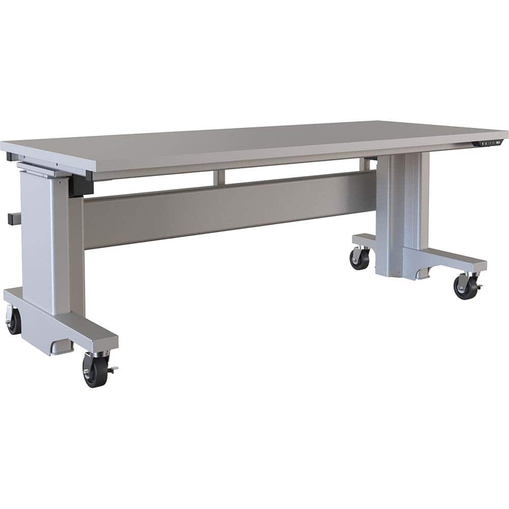 BOSTONtec - Mobile Work Benches; Type: Mobile Work Bench ; Length: 72 (Inch); Depth (Inch): 30 ; Height (Inch): 28 ; Maximum Height (Inch): 44 ; Top Material: Laminate - Exact Industrial Supply