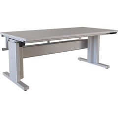 BOSTONtec - Stationary Work Benches, Tables; Type: Electric Height Adjustable Workstation ; Top Material: Laminate ; Width (Inch): 72 ; Depth (Inch): 36 ; Maximum Height (Inch): 44 ; Leg Style: Adjustable Height; C-Leg (Cantilever); Motor Height Adjustme - Exact Industrial Supply