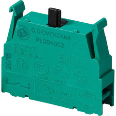 Automation Systems Interconnect - Pushbutton Switch Accessories; Switch Accessory Type: Contact Block ; For Use With: Pendtant Stations ; Color: Green ; Operator Illumination: NonIlluminated ; Material: Plastic - Exact Industrial Supply