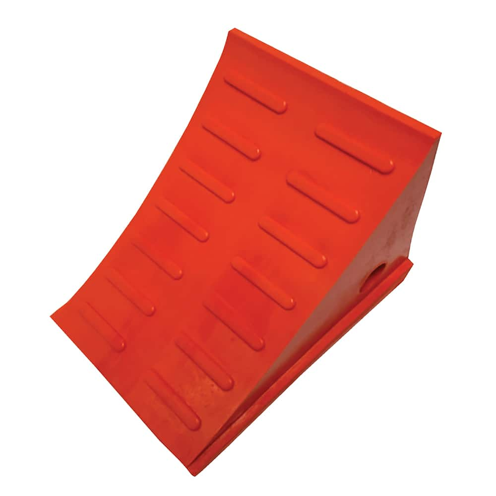 Vestil - Wheel Chocks; Width (Inch): 8-3/4 ; Height (Inch): 8-45/64 ; Depth (Inch): 11-1/2 ; Material: Polyurethane - Exact Industrial Supply