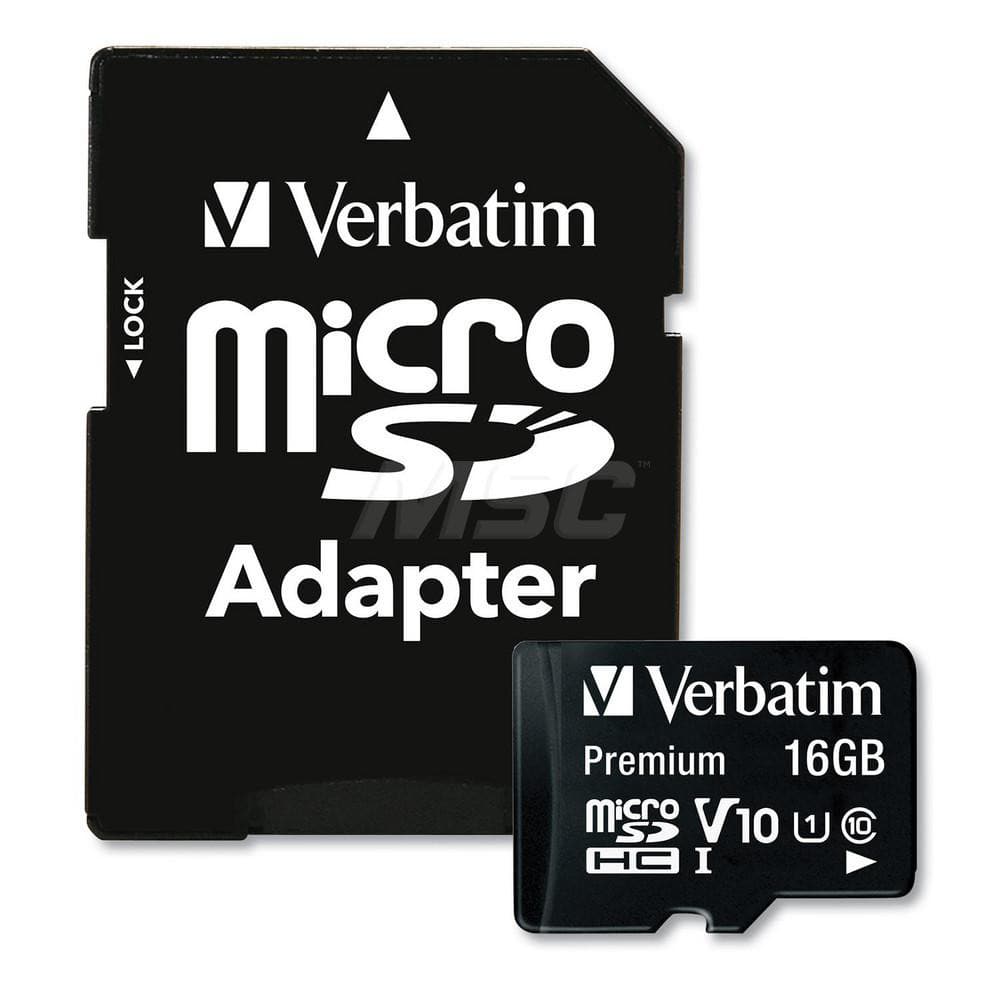 Verbatim - Office Machine Supplies & Accessories; Office Machine/Equipment Accessory Type: Memory Card ; For Use With: Laptops; Home Computer ; Storage Capacity: 16GB ; Color: Black - Exact Industrial Supply