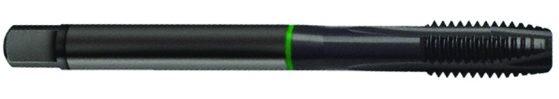 10-32 Dia. - 2B - 3 FL - Cobalt Plug Green Ring Tap - Blk-Ox FORM-B DIN 374 - Exact Industrial Supply