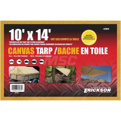 Erickson Manufacturing - Tarps & Dust Covers; Material: Canvas ; Width (Feet): 10.00 ; Grommet: Yes ; Color: Beige ; Length: 14 ; Additional Information: Finished Size May Vary Due to Hem Allowance