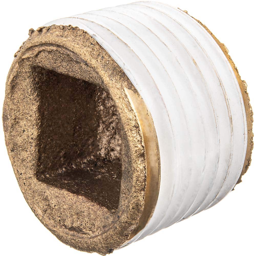 USA Sealing - Brass & Chrome Pipe Fittings; Type: Square Socket Plug ; Fitting Size: 2-1/2 ; End Connections: MBSPT w/Thread Sealant ; Material: Brass ; Pressure Rating (psi): 125 ; Finish/Coating: Uncoated - Exact Industrial Supply