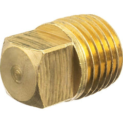 USA Sealing - Brass & Chrome Pipe Fittings; Type: Solid Square Head Plug ; Fitting Size: 4 ; End Connections: MBSPT ; Material: Brass ; Pressure Rating (psi): 125 ; Finish/Coating: Uncoated - Exact Industrial Supply