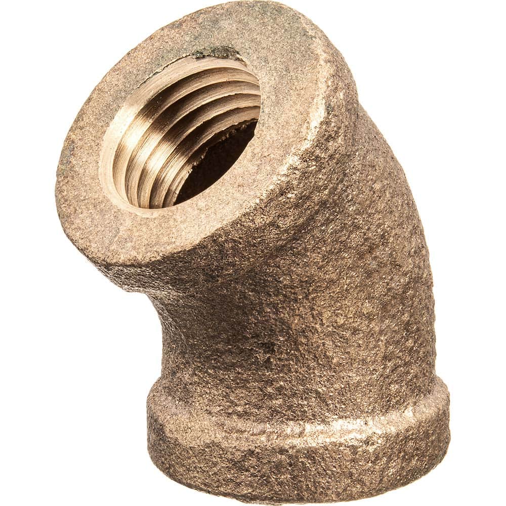 USA Sealing - Brass & Chrome Pipe Fittings; Type: 45 Elbow ; Fitting Size: 2-1/2 x 2-1/2 ; End Connections: FNPT x FNPT ; Material: Brass ; Pressure Rating (psi): 125 ; Finish/Coating: Uncoated - Exact Industrial Supply