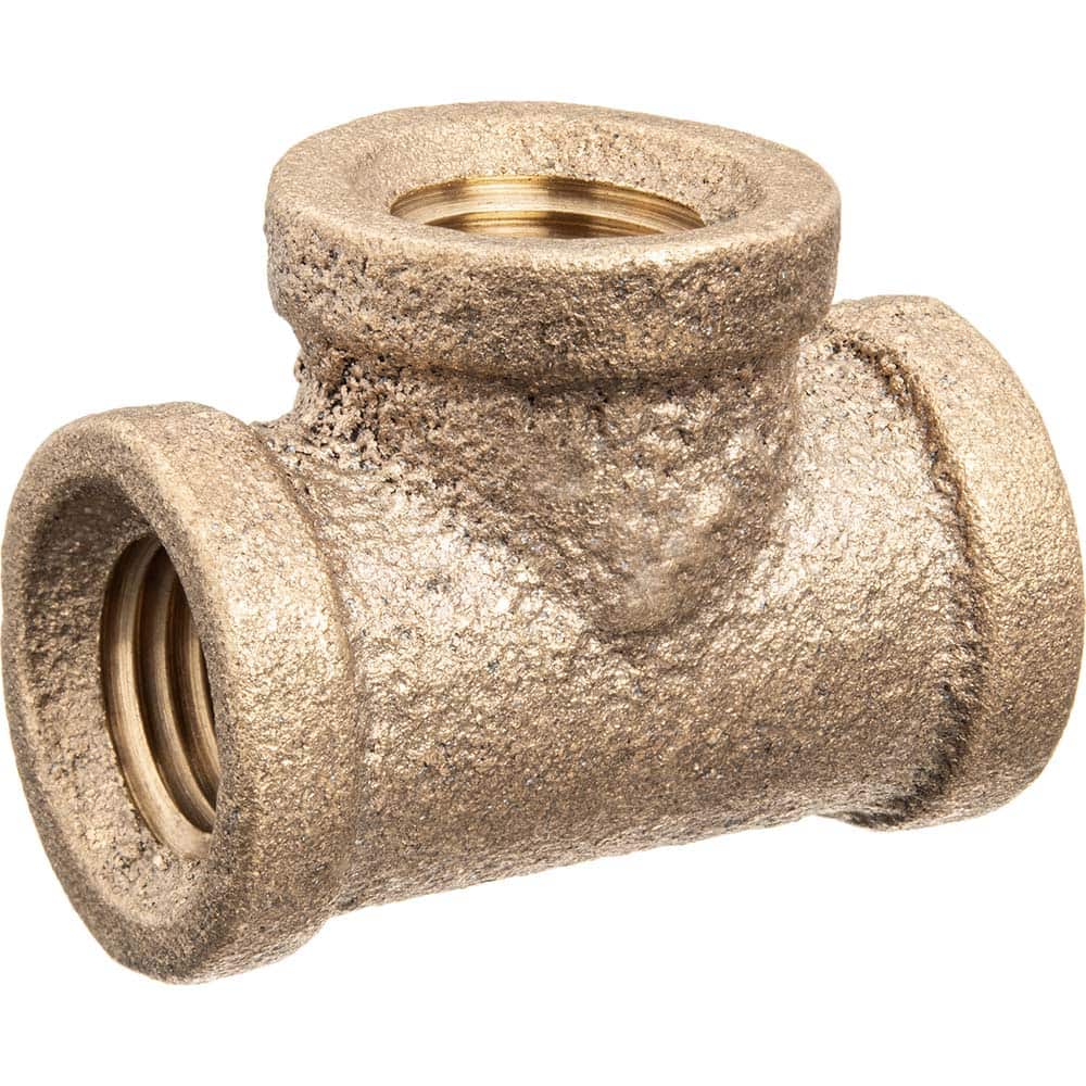 USA Sealing - Brass & Chrome Pipe Fittings; Type: Tee ; Fitting Size: 2-1/2 x 2-1/2 x 2-1/2 ; End Connections: FNPT x FNPT x FNPT ; Material: Brass ; Pressure Rating (psi): 125 ; Finish/Coating: Uncoated - Exact Industrial Supply