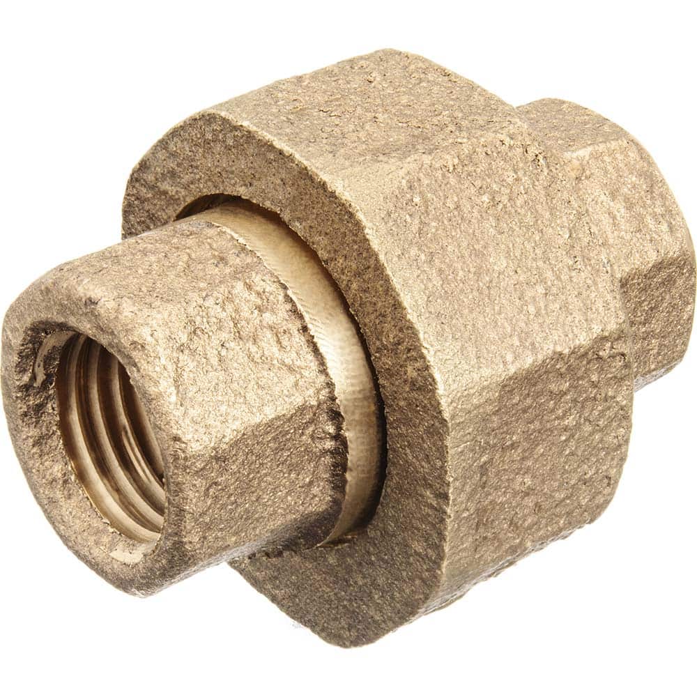 USA Sealing - Brass & Chrome Pipe Fittings; Type: Union ; Fitting Size: 1-1/2 x 1-1/2 ; End Connections: FBSPT x FBSPT ; Material: Brass ; Pressure Rating (psi): 125 ; Finish/Coating: Uncoated - Exact Industrial Supply