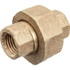 USA Sealing - Brass & Chrome Pipe Fittings; Type: Union ; Fitting Size: 2 x 2 ; End Connections: FBSPT x FBSPT ; Material: Brass ; Pressure Rating (psi): 125 ; Finish/Coating: Uncoated - Exact Industrial Supply
