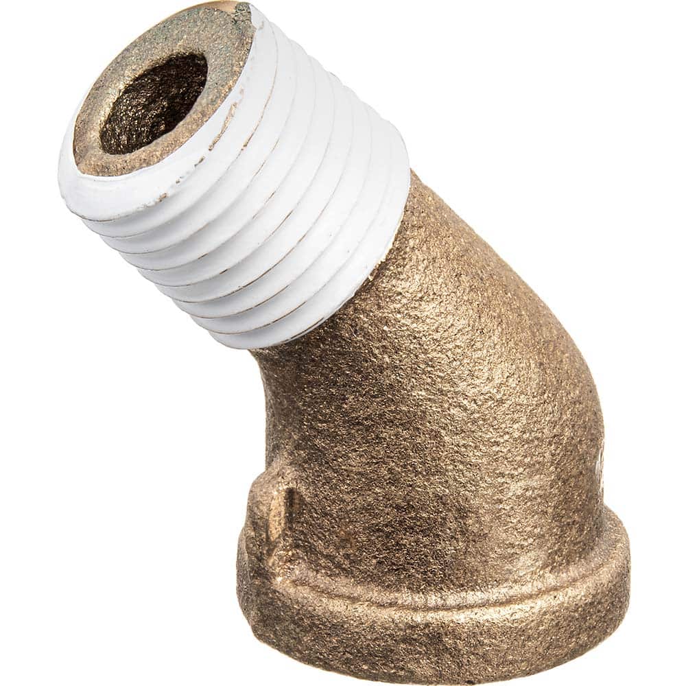 USA Sealing - Brass & Chrome Pipe Fittings; Type: 45 Street Elbow ; Fitting Size: 2 x 2 ; End Connections: FNPT x MNPT w/Thread Sealant ; Material: Brass ; Pressure Rating (psi): 125 ; Finish/Coating: Uncoated - Exact Industrial Supply