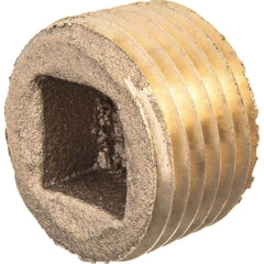USA Sealing - Brass & Chrome Pipe Fittings; Type: Square Socket Plug ; Fitting Size: 2-1/2 ; End Connections: MNPT ; Material: Brass ; Pressure Rating (psi): 125 ; Finish/Coating: Uncoated - Exact Industrial Supply