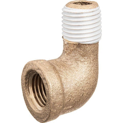 USA Sealing - Brass & Chrome Pipe Fittings; Type: Street Elbow ; Fitting Size: 2-1/2 x 2-1/2 ; End Connections: FNPT x MNPT w/Thread Sealant ; Material: Brass ; Pressure Rating (psi): 125 ; Finish/Coating: Uncoated - Exact Industrial Supply