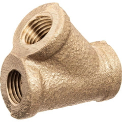 USA Sealing - Brass & Chrome Pipe Fittings; Type: Wye ; Fitting Size: 2 x 2 x 2 ; End Connections: FNPT x FNPT x FNPT ; Material: Brass ; Pressure Rating (psi): 125 ; Finish/Coating: Uncoated - Exact Industrial Supply