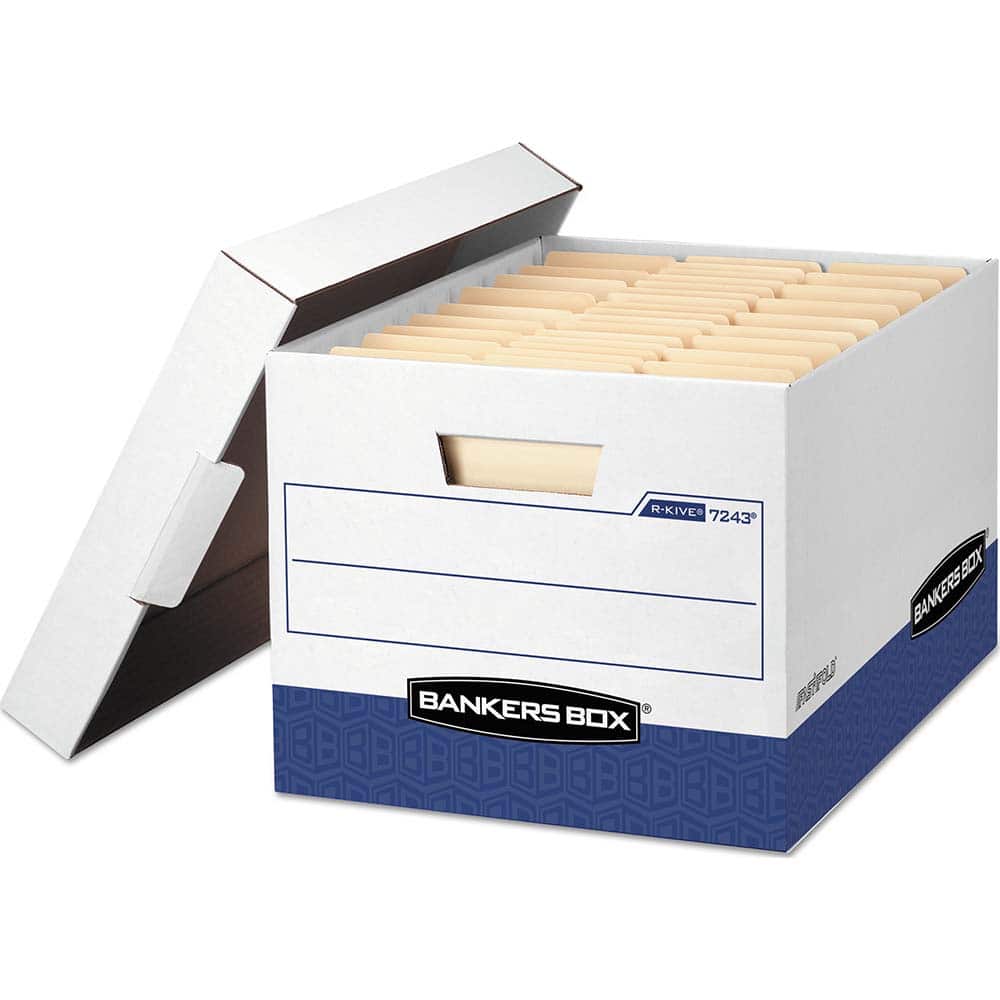 BANKERS BOX - Compartment Storage Boxes & Bins; Type: Storage Box ; Number of Compartments: 1.000 ; Overall Width: 12 ; Overall Depth: 16-1/2 (Inch); Overall Height (Inch): 10-3/8 ; Color: White - Exact Industrial Supply