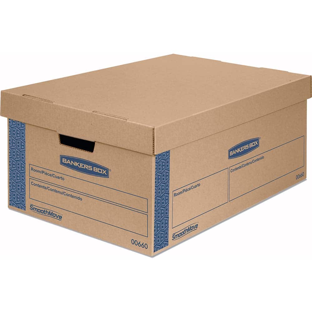 BANKERS BOX - Compartment Storage Boxes & Bins; Type: Moving/Storage Box ; Number of Compartments: 1.000 ; Overall Width: 15 ; Overall Depth: 24 (Inch); Overall Height (Inch): 10 ; Color: Kraft/Blue - Exact Industrial Supply