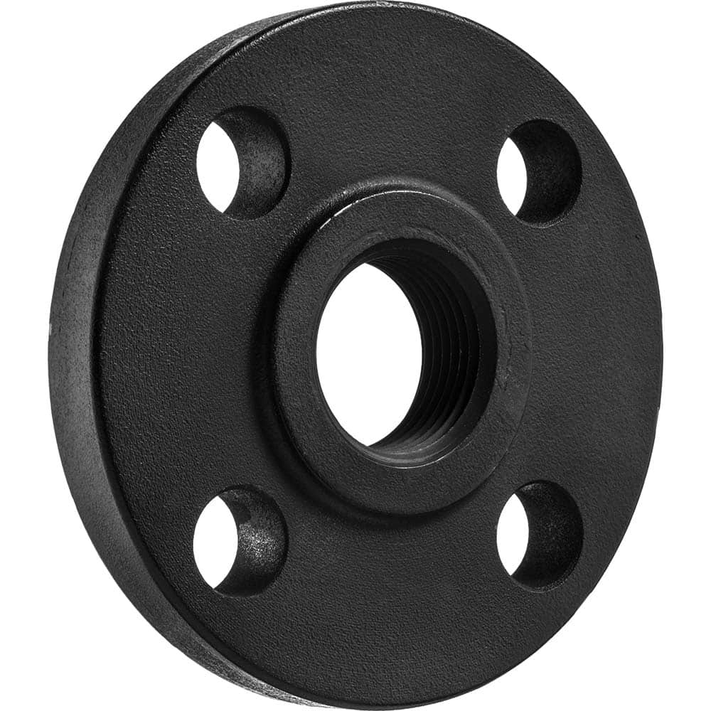 USA Sealing - Black & Galvanized Flanges; Style: Threaded ; Pipe Size: 1-1/2 (Inch); Outside Diameter (Inch): 7 ; Distance Across Bolt Hole Centers: 4-7/8 (Inch); Pressure Rating (psi): 1500 ; Number of Holes: 4.000 - Exact Industrial Supply