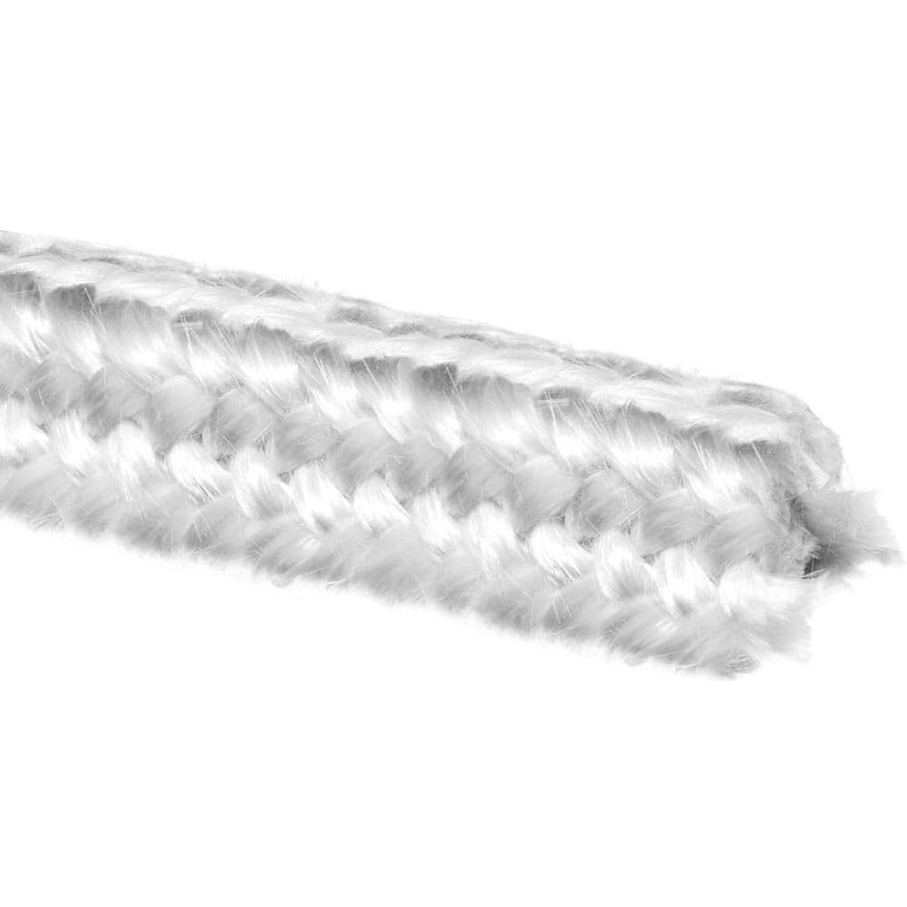 USA Sealing - Rope Gasketing; Material: Fiberglass Fiber ; Width (Inch): 1/2 ; Color: White - Exact Industrial Supply