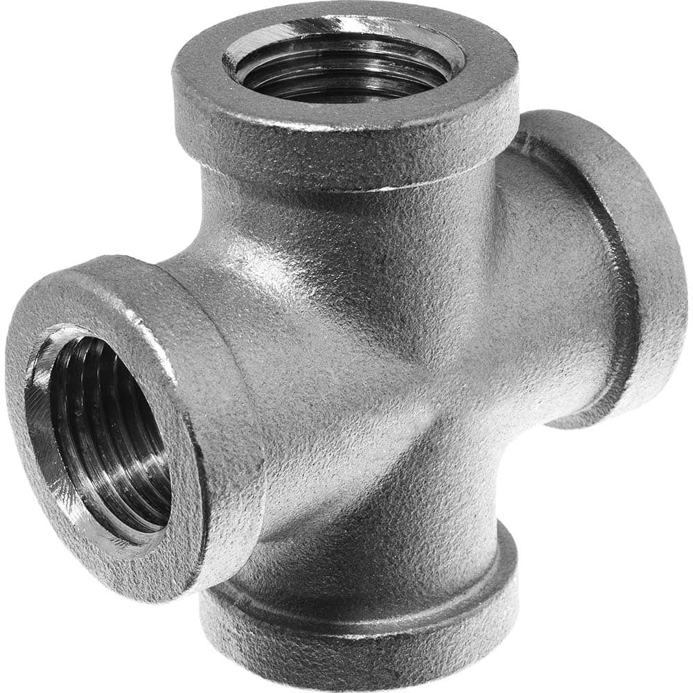 USA Sealing - Stainless Steel Pipe Fittings; Type: Cross ; Fitting Size: 2 x 2 x 2 x 2 ; End Connections: FBSPT x FBSPT x FBSPT x FBSPT ; Material Grade: 304 ; Pressure Rating (psi): 150 - Exact Industrial Supply